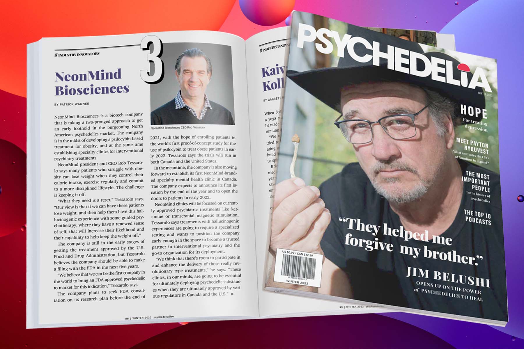 NeonMind Biosciences Named as a Top Industry Innovator in Inaugural Issue of Psychedelia Magazine