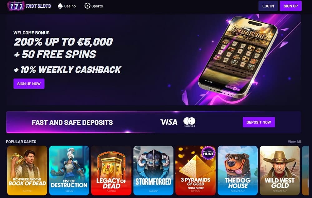 Fast Slots platform with high-speed roulette action and thousands of games, among the leading Canada online casinos.